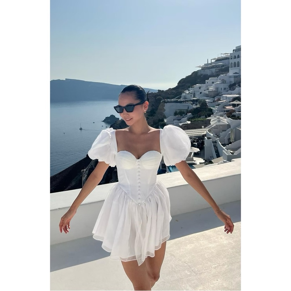 Adeirlina Here Comes The Sun Corset Mini Dress in White Size XL NWT